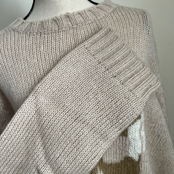 Wooden Ships Skull Design Beige Open Knit Sweater, size XL - Picture 8 of 10